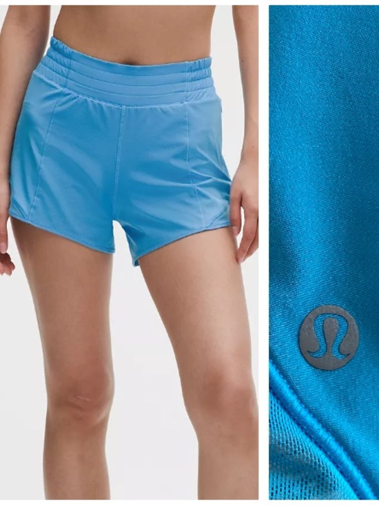 lululemon athletica Pants - Lululemon Turquoise Blue Hotty Hot High Rise Lined Short 4 inch 4